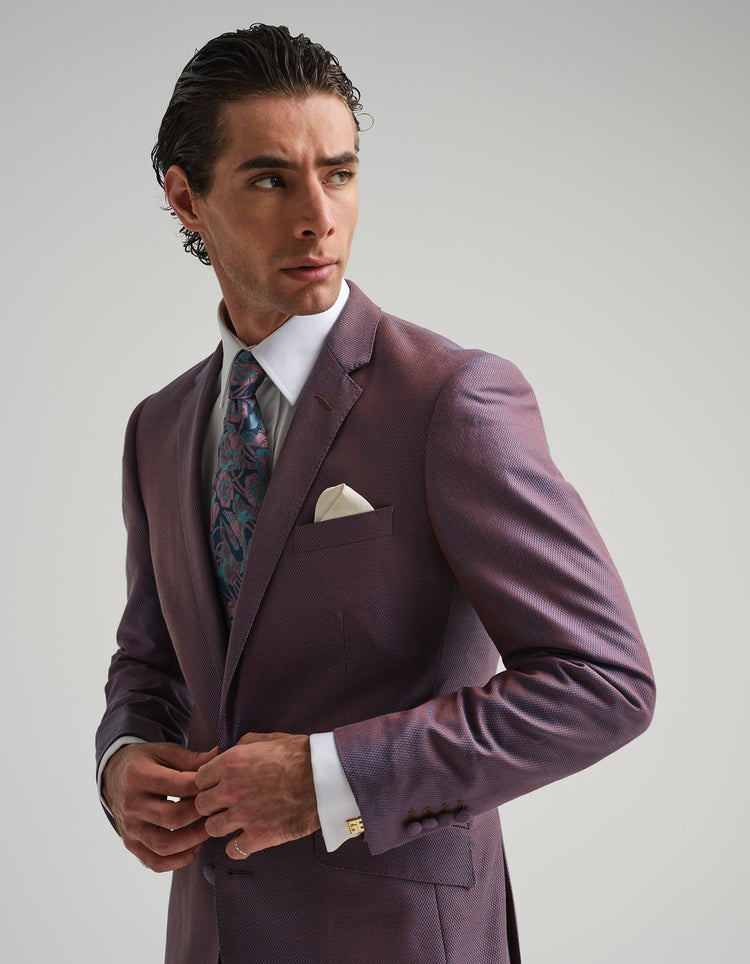 Blue & Orange Silk Suit - Gresham Blake Online
