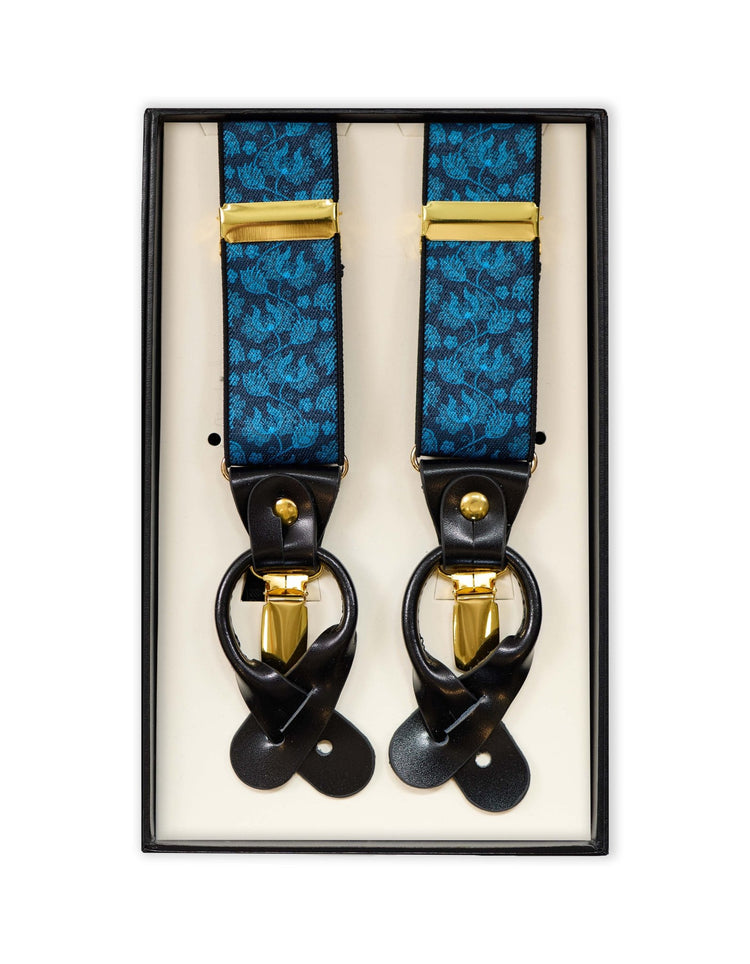 Blue Paisley & Gold Braces - Gresham Blake Online
