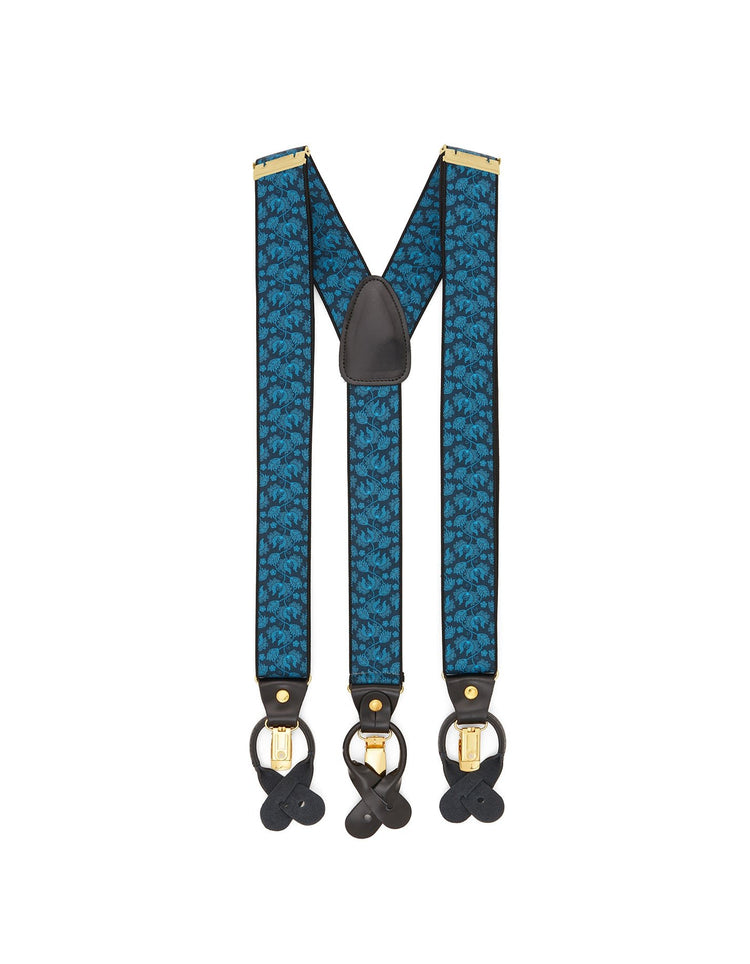 Blue Paisley & Gold Braces - Gresham Blake Online