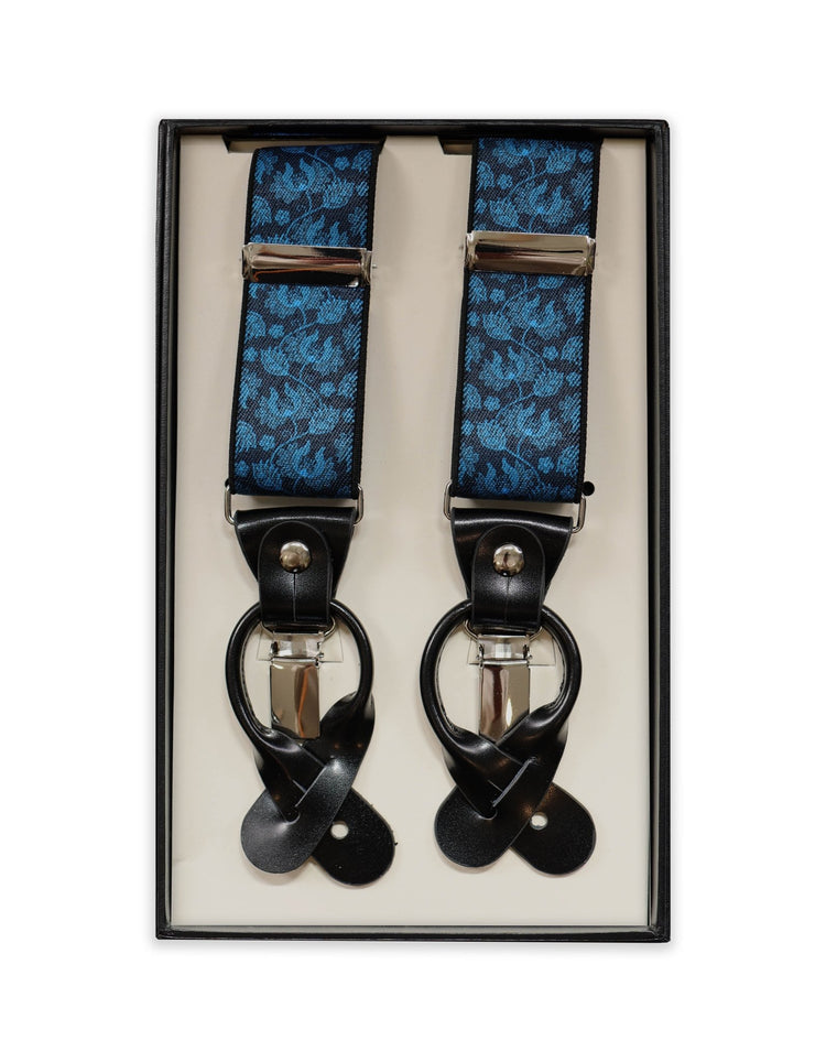 Blue Paisley & Silver Braces - Gresham Blake Online