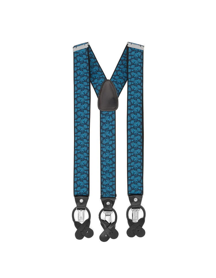 Blue Paisley & Silver Braces - Gresham Blake Online