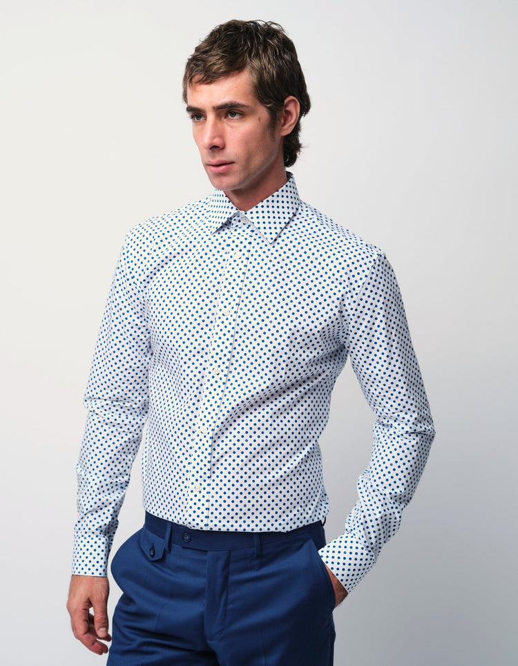 Blue Polka Shirt - Gresham Blake Online