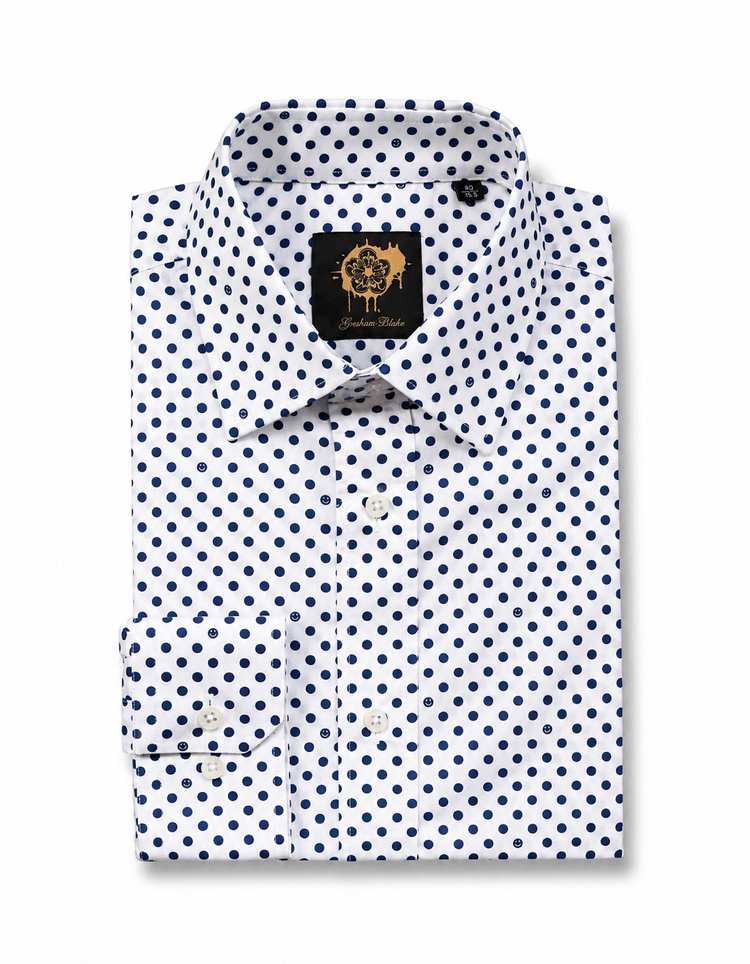 Blue Polka Shirt - Gresham Blake Online