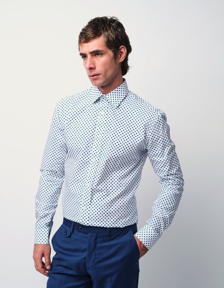 Blue Polka Shirt - Gresham Blake Online