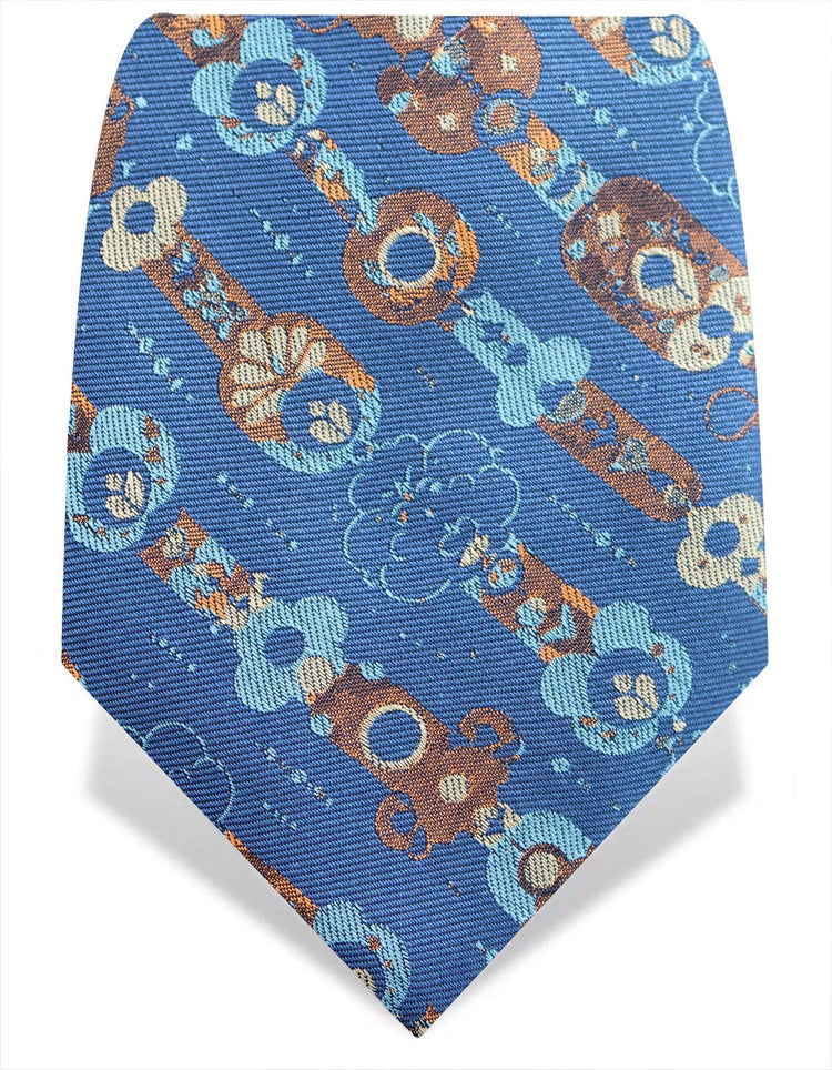 Blue Retro Stripe Silk Tie - Gresham Blake Online