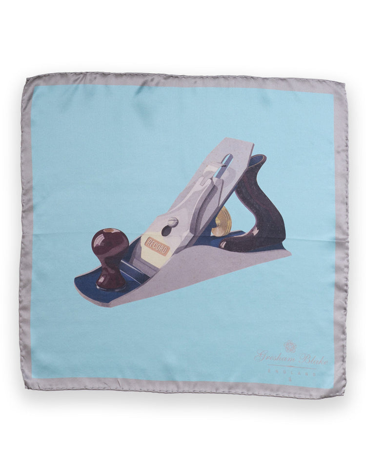 Blue Tool Pocket Square - Gresham Blake Online