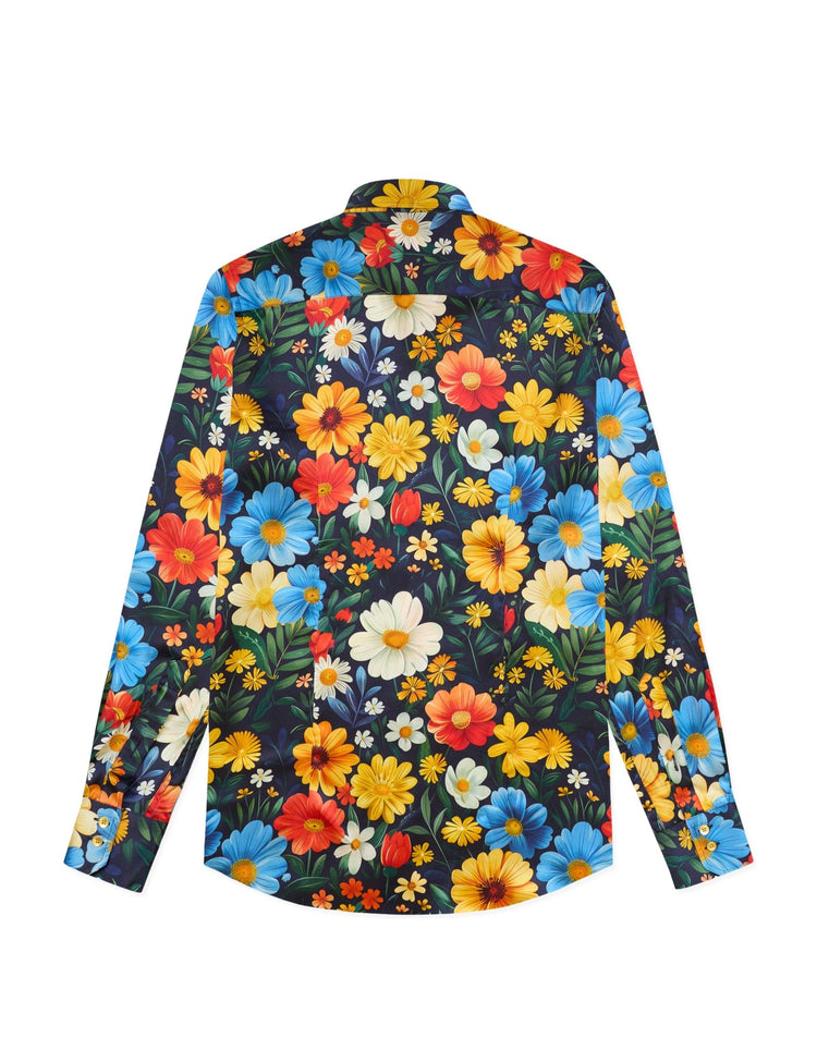 Bright Flowers Silk Shirt - Gresham Blake Online