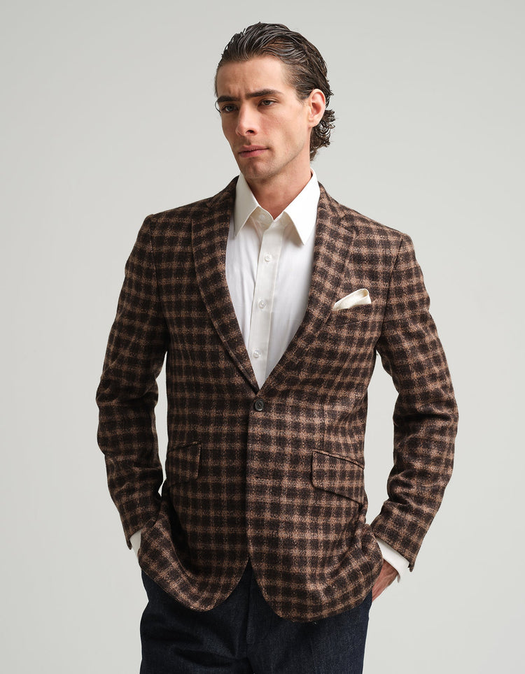 Brown & Black Gingham Jacket - Gresham Blake Online