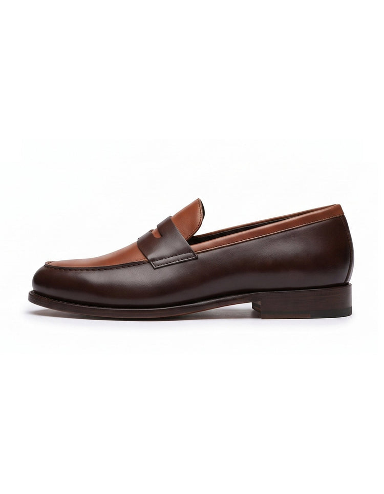 Brown Leather Penny Loafers - Gresham Blake Online