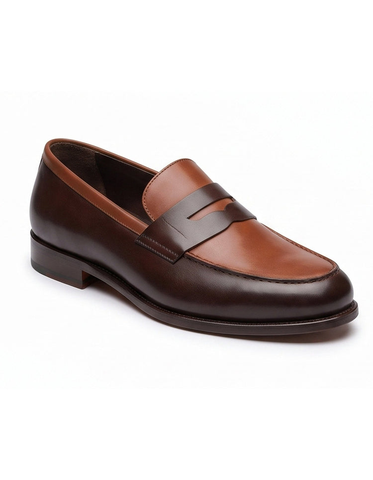 Brown Leather Penny Loafers - Gresham Blake Online
