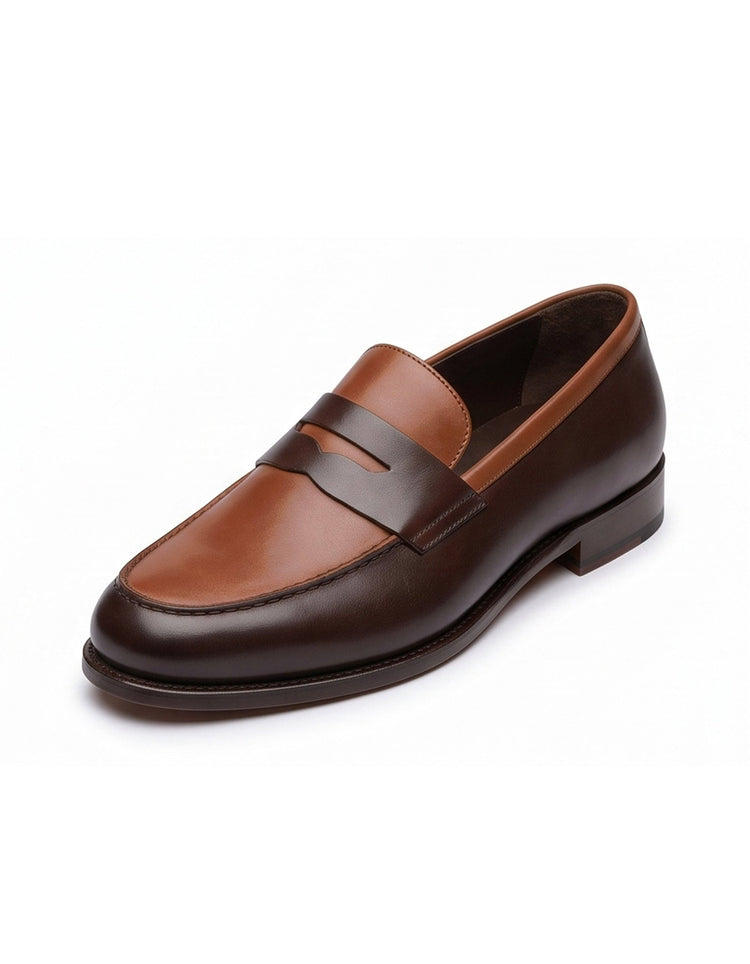 Brown Leather Penny Loafers - Gresham Blake Online