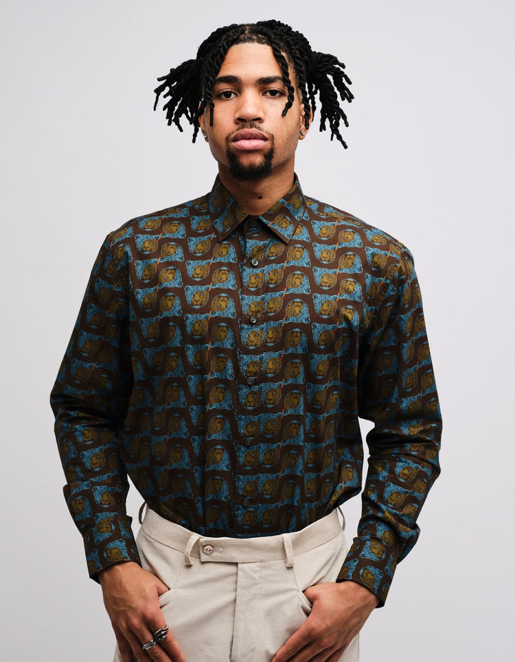 Brown Leopard Shirt - Gresham Blake Online