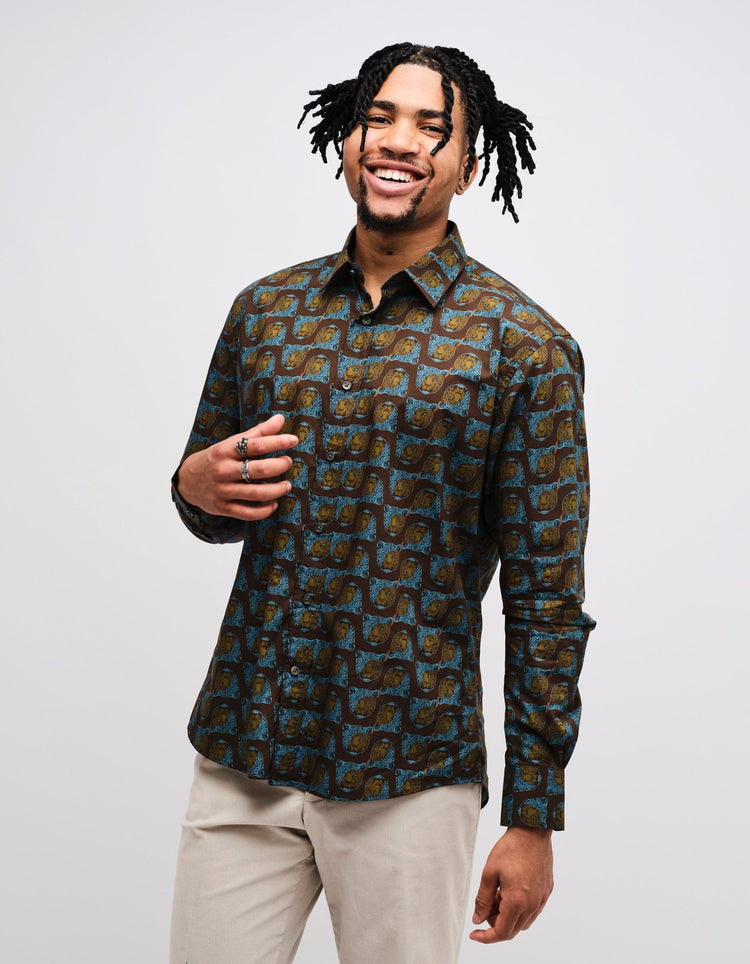 Brown Leopard Shirt - Gresham Blake Online