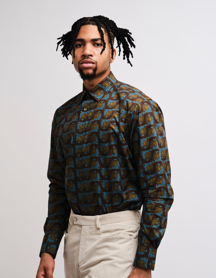 Brown Leopard Shirt - Gresham Blake Online