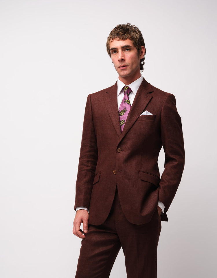 Brown Linen Suit - Gresham Blake Online