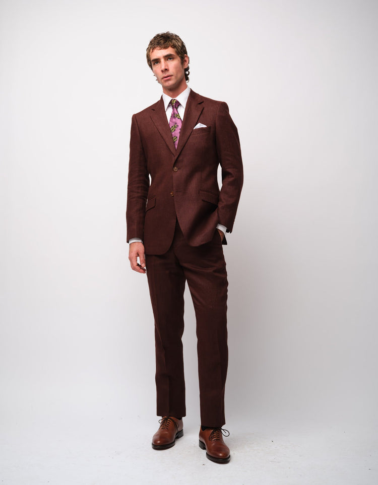 Brown Linen Suit - Gresham Blake Online