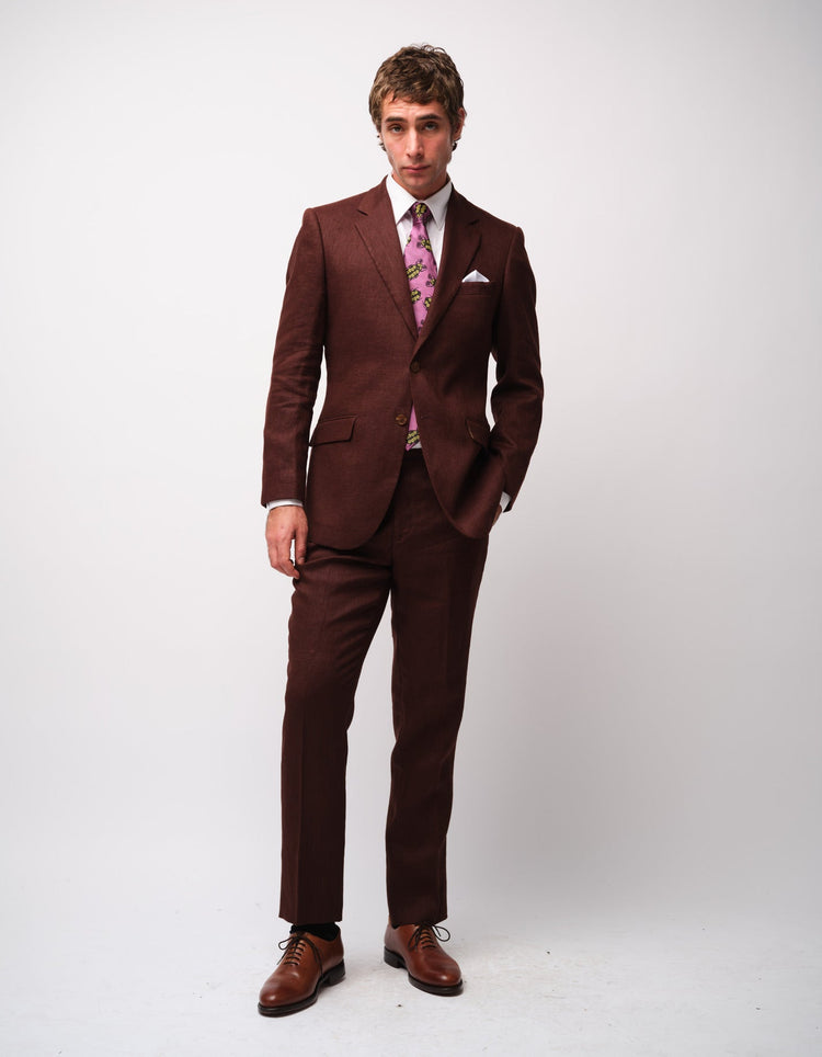 Brown Linen Suit - Gresham Blake Online