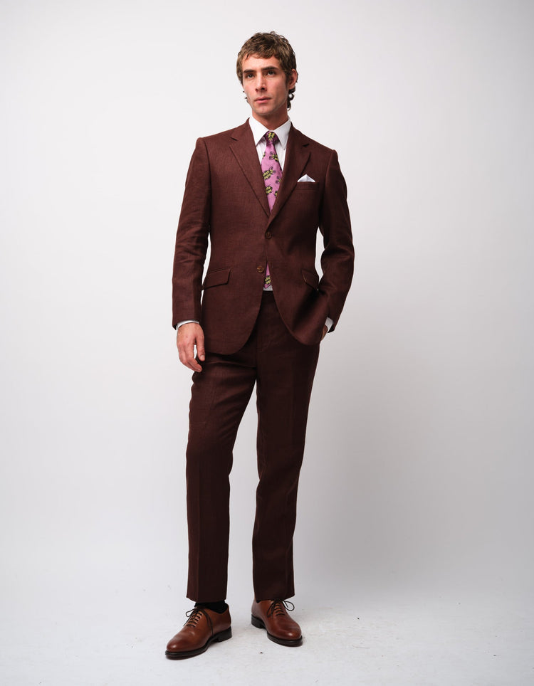 Brown Linen Suit - Gresham Blake Online