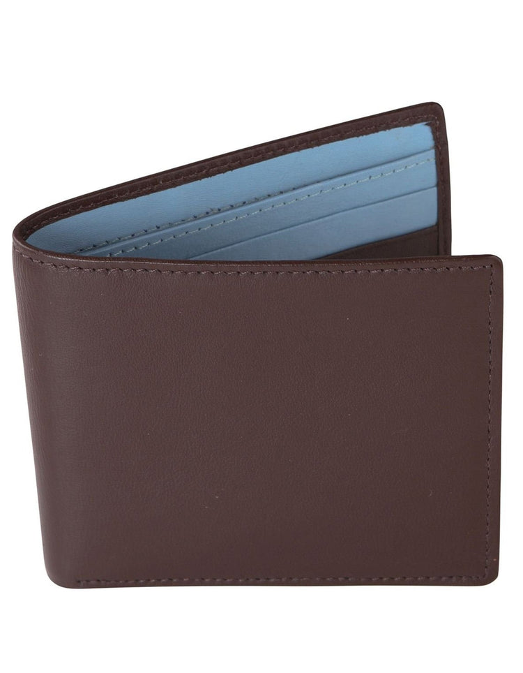 Brown & Pale Blue Leather Wallet - Gresham Blake Online