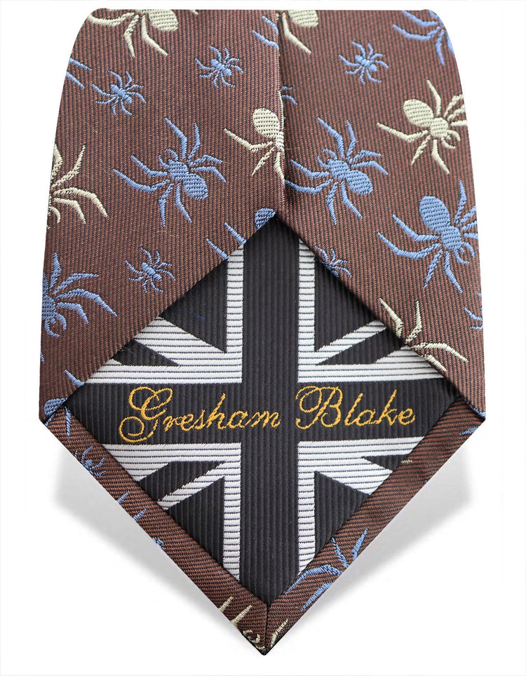 Brown Spiders Silk Tie - Gresham Blake Online