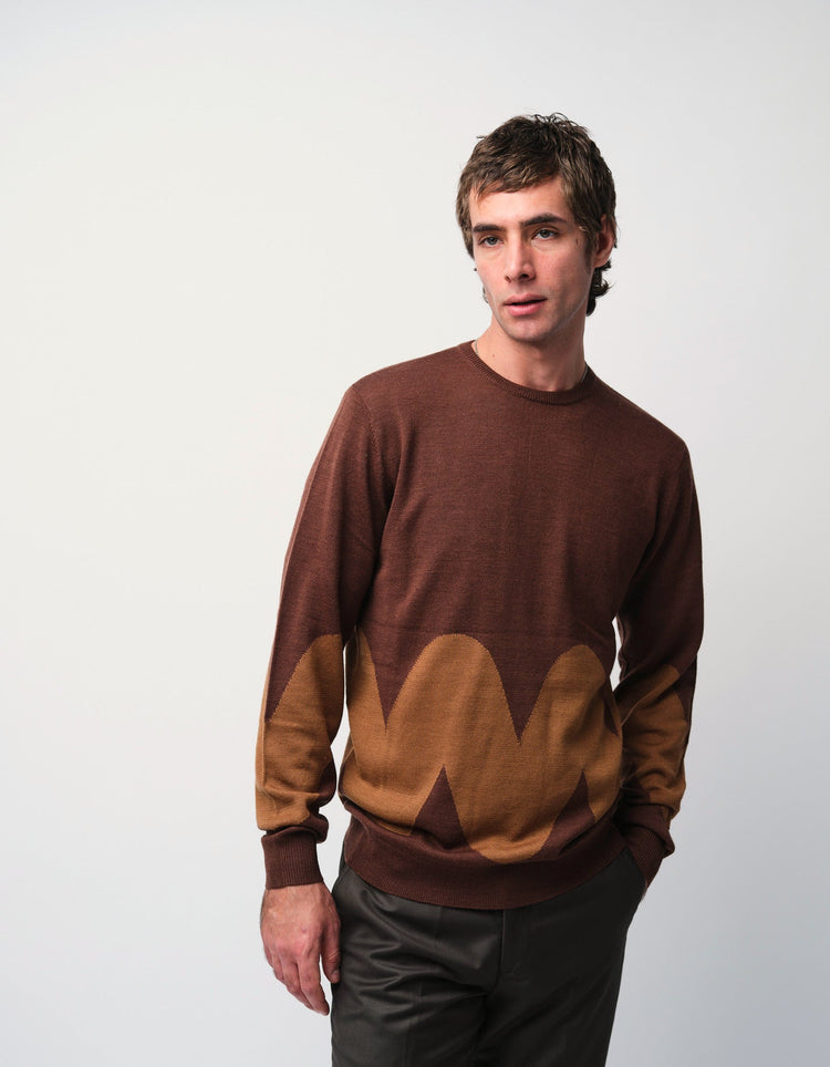 Brown Zig-Zag Jumper - Gresham Blake Online