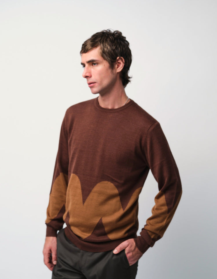 Brown Zig-Zag Jumper - Gresham Blake Online