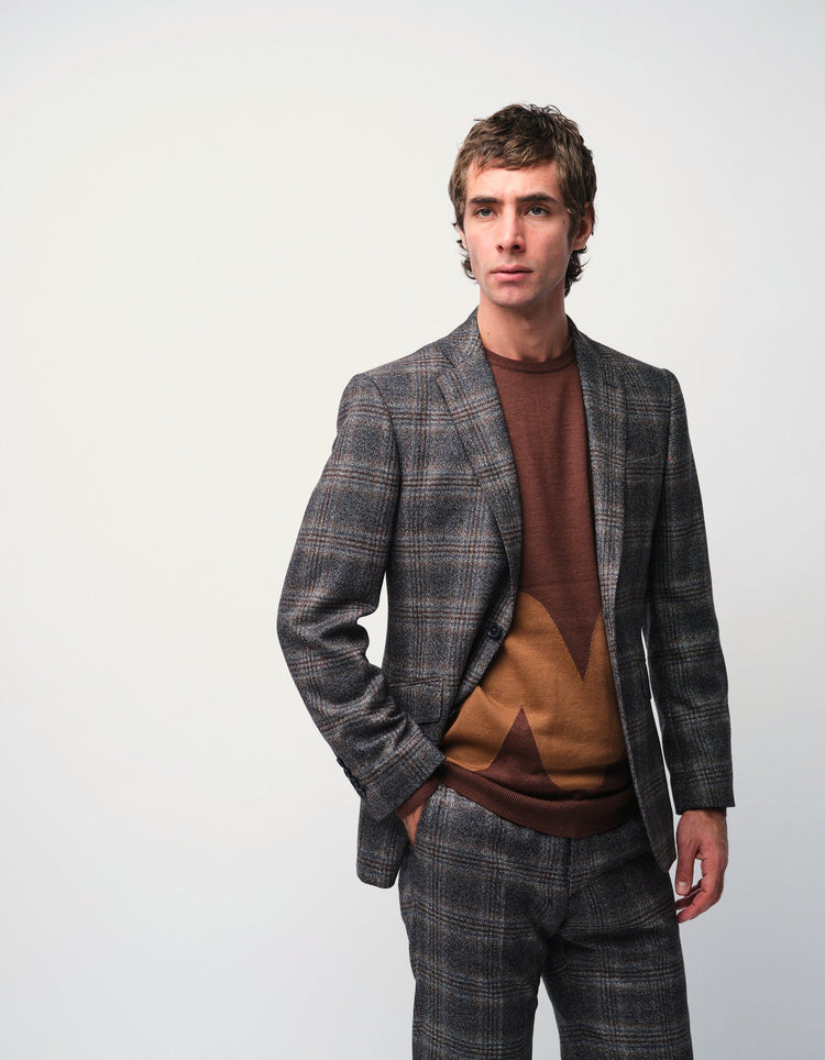 Brown Zig-Zag Jumper - Gresham Blake Online