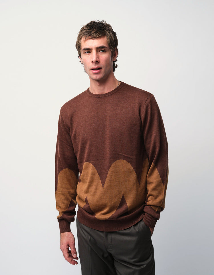 Brown Zig-Zag Jumper - Gresham Blake Online