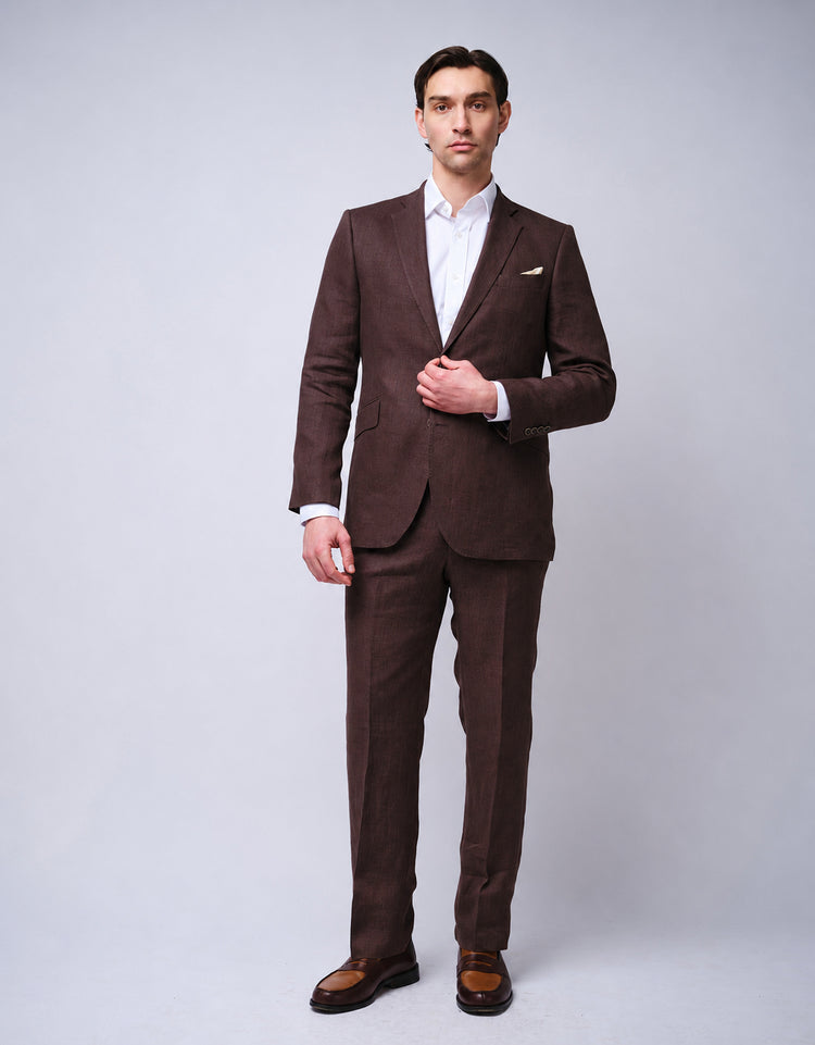 Brown Linen Suit