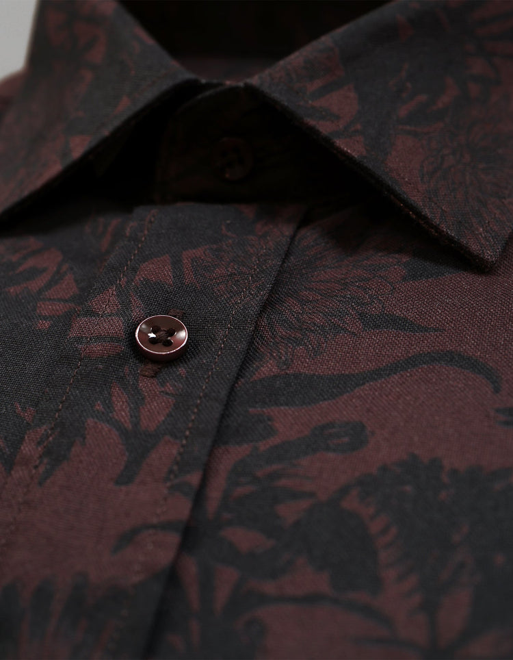Burgundy Floral Shirt - Gresham Blake Online