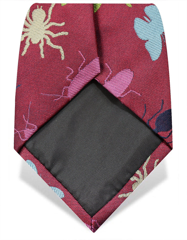 Burgundy Insect Silk Tie - Gresham Blake Online