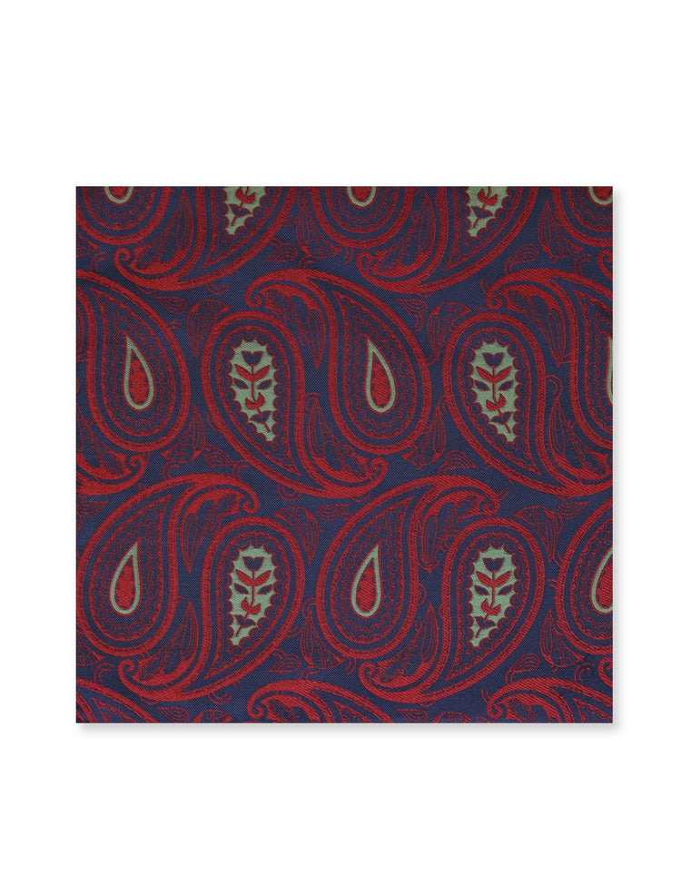 Burgundy Paisley Pocket Square - Gresham Blake Online