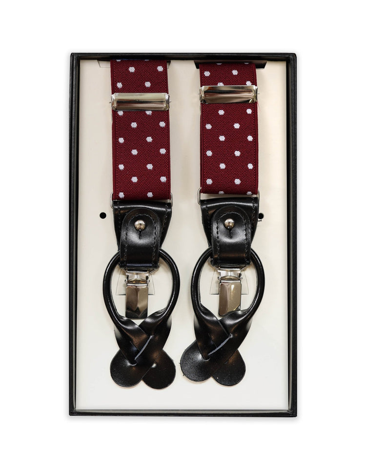 Burgundy Polka Dot Braces - Gresham Blake Online