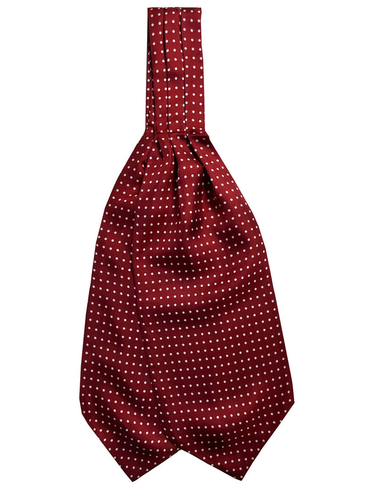 Burgundy Printed Polka Dot Cravat - Gresham Blake Online