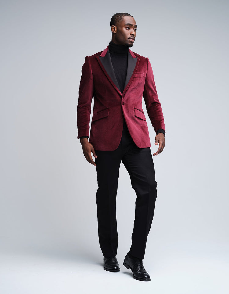 Burgundy Velvet Jacket - Gresham Blake Online