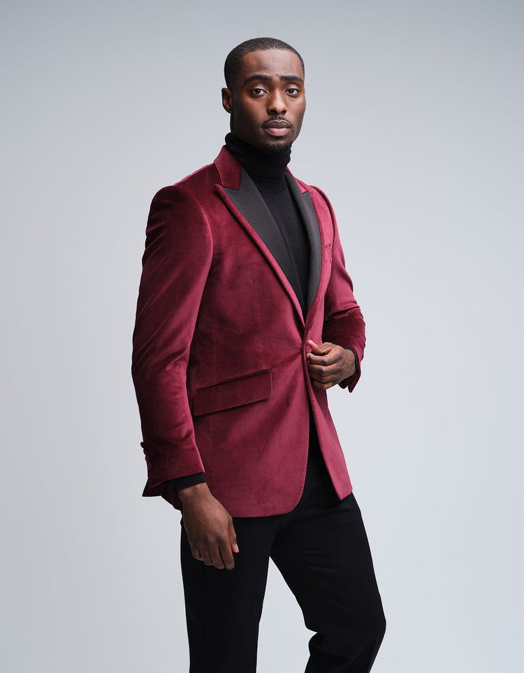 Burgundy Velvet Jacket - Gresham Blake Online