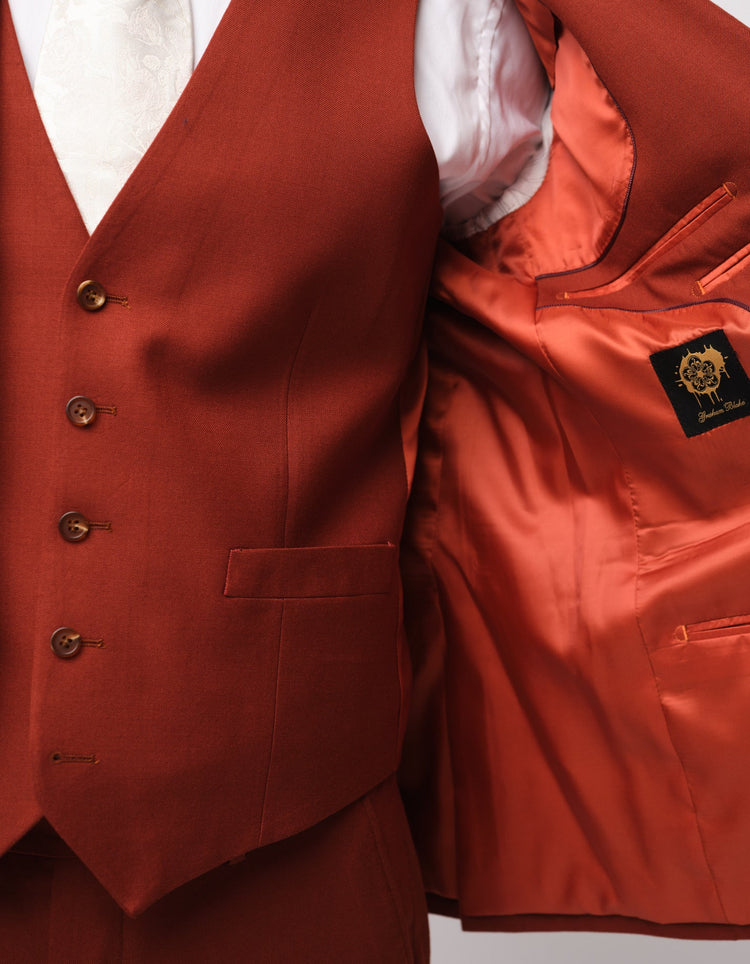 Burnt Orange Twill Suit - Gresham Blake Online