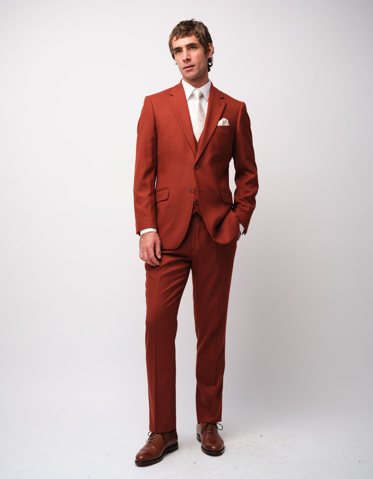 Burnt Orange Twill Suit - Gresham Blake Online