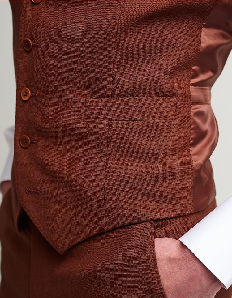 Burnt Orange Waistcoat - Gresham Blake Online