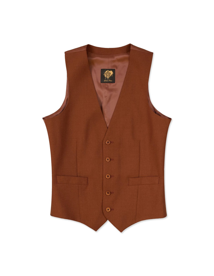 Burnt Orange Waistcoat - Gresham Blake Online