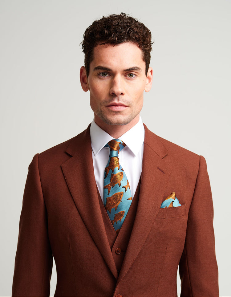 Burnt Orange Wool Suit - Gresham Blake Online