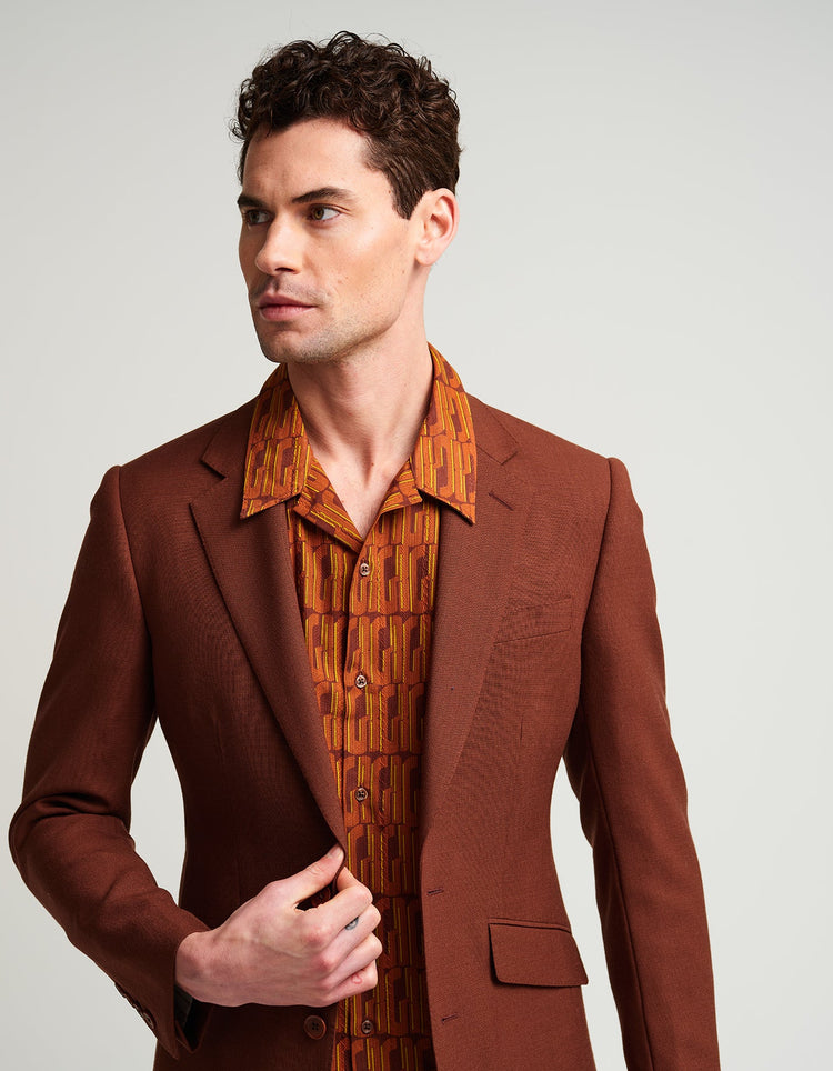 Burnt Orange Wool Suit - Gresham Blake Online