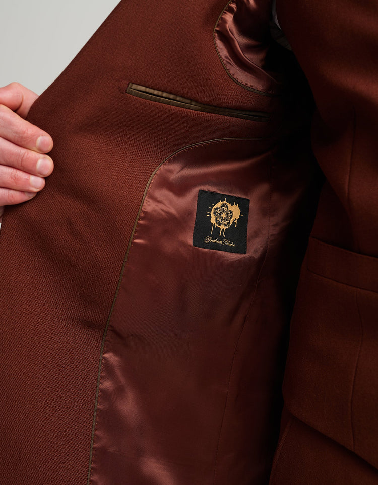 Burnt Orange Wool Suit - Gresham Blake Online