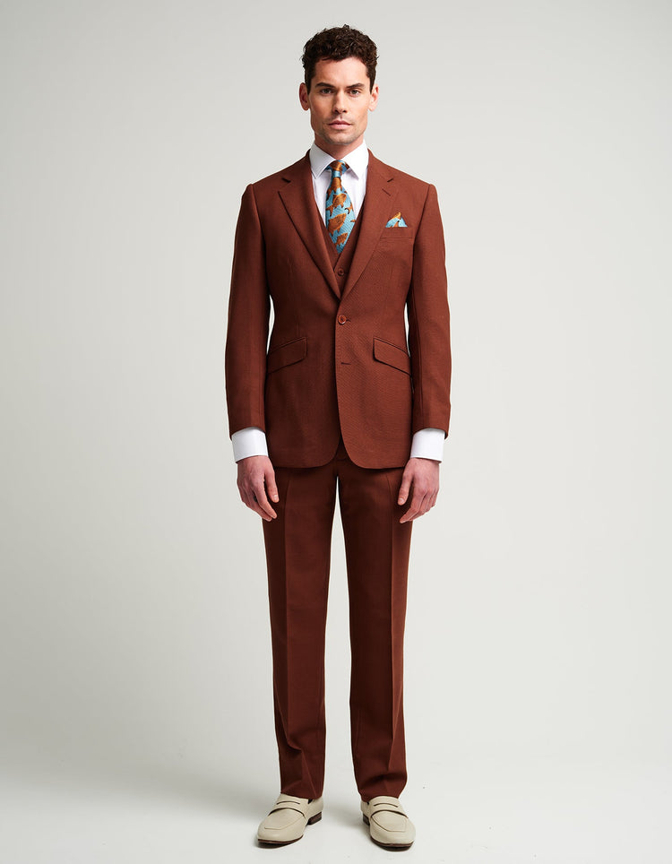 Burnt Orange Wool Suit - Gresham Blake Online
