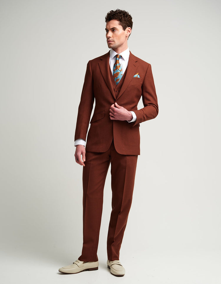 Burnt Orange Wool Suit - Gresham Blake Online