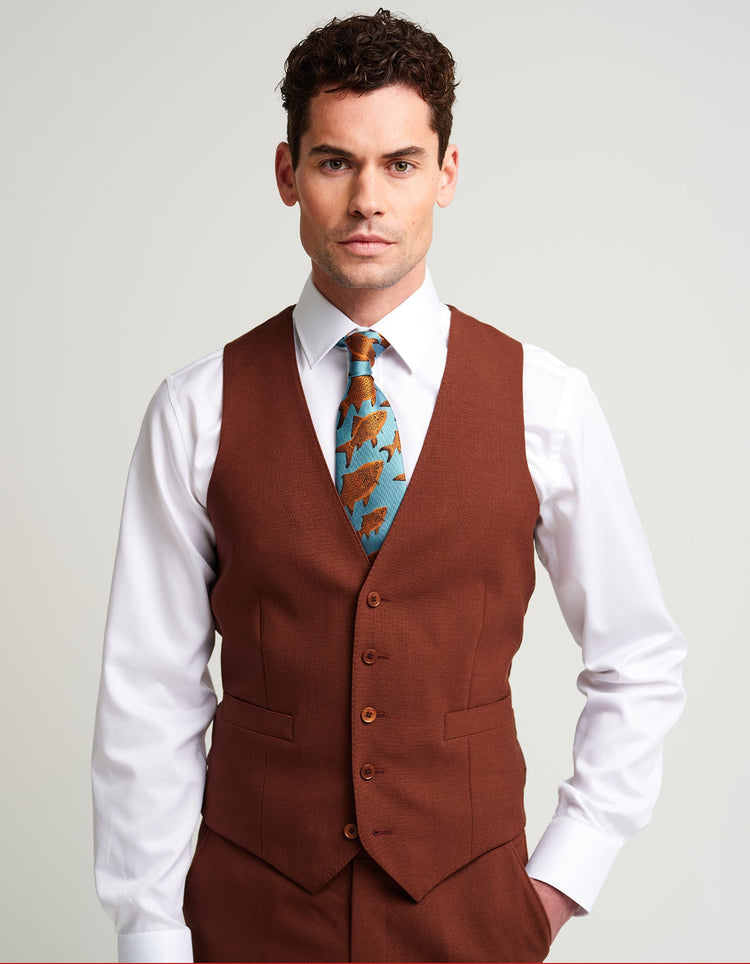 Burnt Orange Wool Suit - Gresham Blake Online