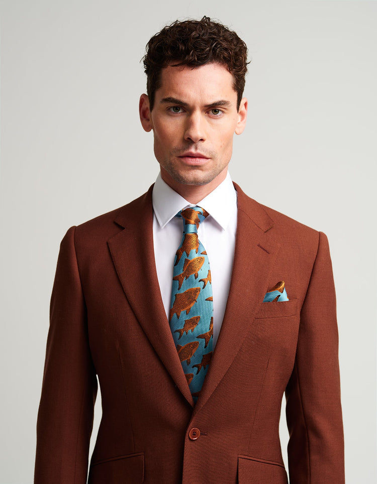Burnt Orange Wool Suit - Gresham Blake Online