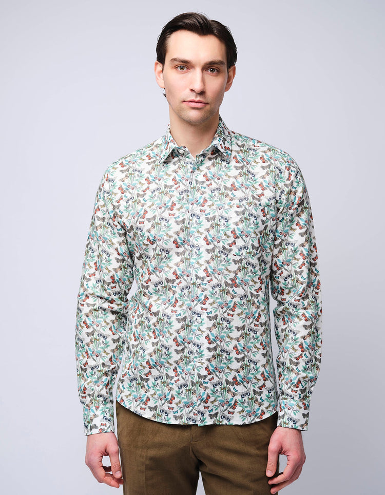 Butterfly Linen Shirt - Gresham Blake Online