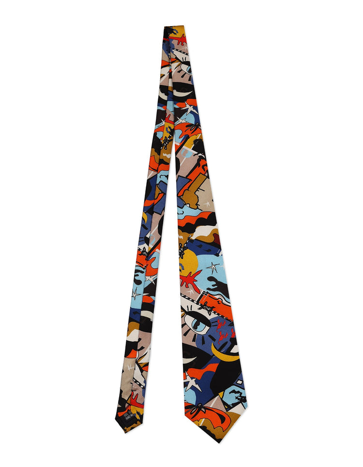 Chaos Printed Silk Twill Tie - Gresham Blake Online
