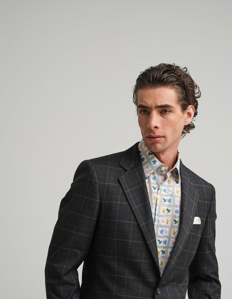 Charcoal Check Suit - Gresham Blake Online